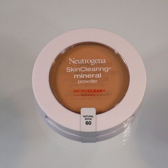 Neutrogena Skin Clearing Mineral Powder #60 Natural Beige MicroClear Technology - Picture 1 of 5